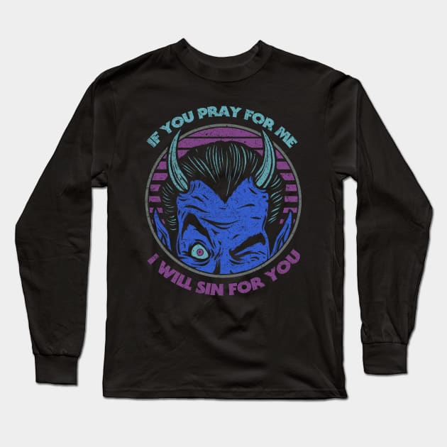 "SIN FOR YOU" BLUE Long Sleeve T-Shirt by joeyjamesartworx